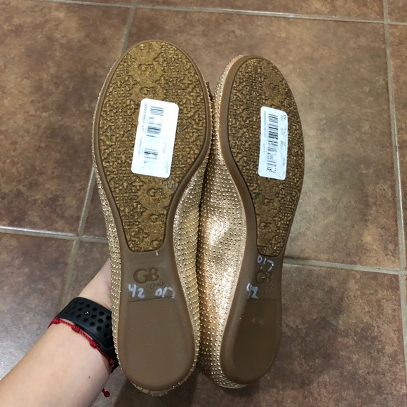 GB Girls Rose Gold Studded Flats - Picture 4 of 6